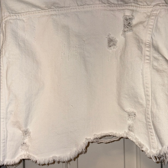Dance & Marvel White and Gray Distressed Denim Jacket - Picture 5 of 6